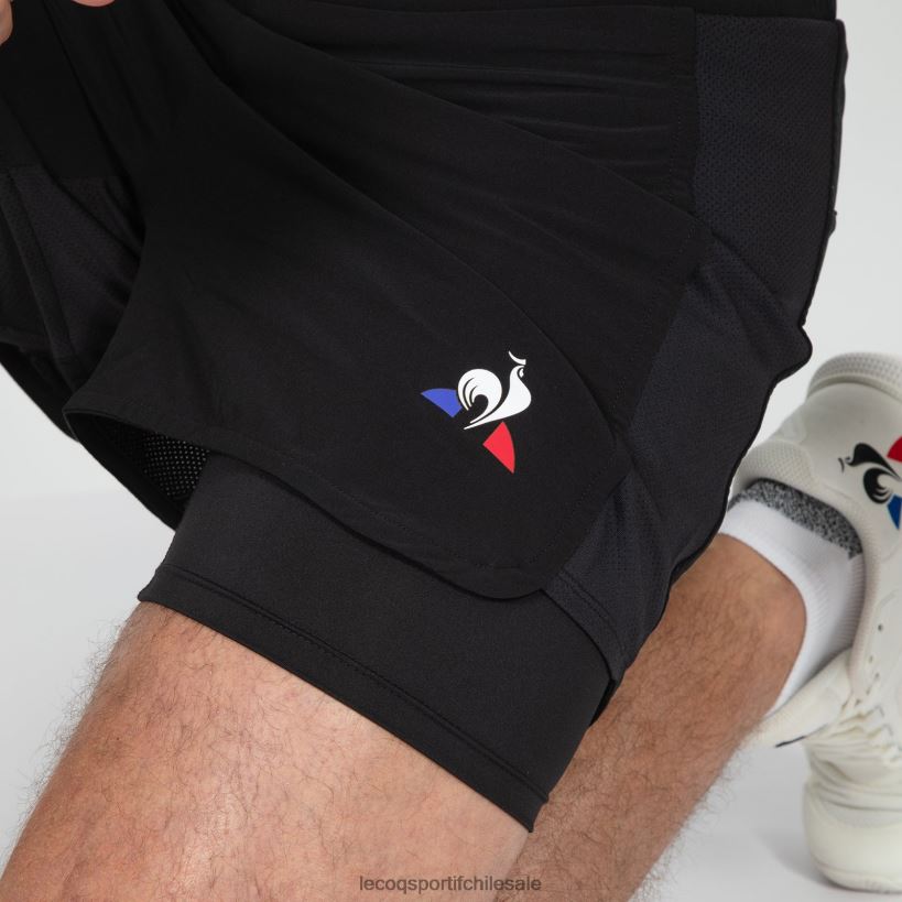 hombres pantalones cortos negros T24B2511 Le Coq Sportif ropa