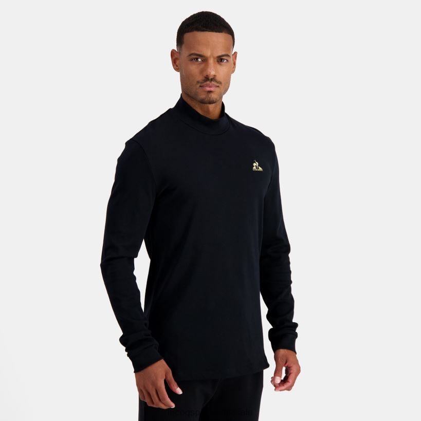 hombres camiseta manga larga negra T24B2461 Le Coq Sportif ropa