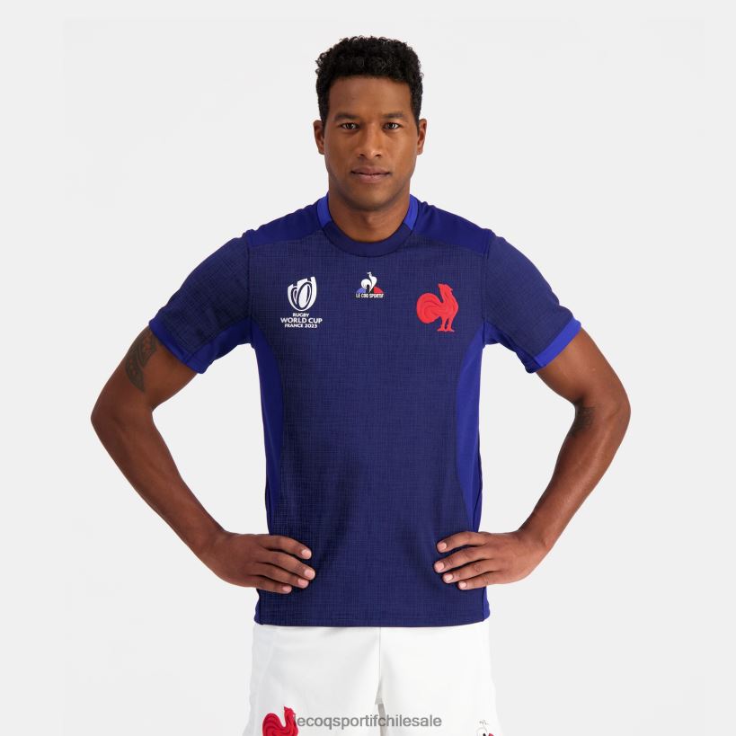 hombres réplica camiseta xv de france - copa del mundo de rugby 2023 azul T24B2692 Le Coq Sportif ropa