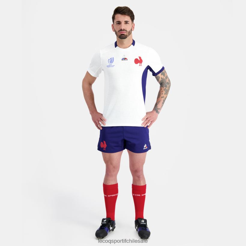 hombres réplica camiseta xv de france - copa del mundo de rugby 2023 blanco T24B2693 Le Coq Sportif ropa