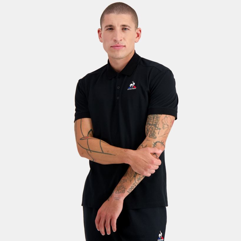 hombres polo negro T24B2127 Le Coq Sportif ropa