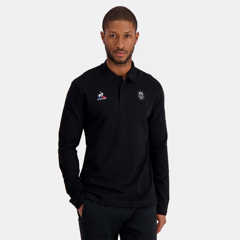 hombres polo negro T24B2487 Le Coq Sportif ropa