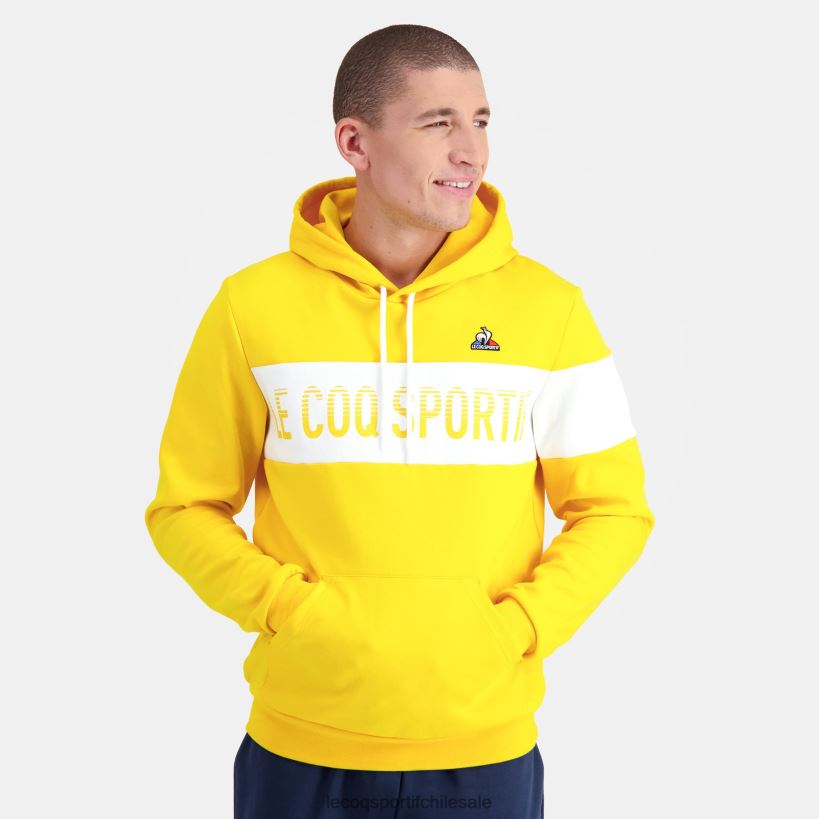 hombres sudadera con capucha amarilla T24B2438 Le Coq Sportif ropa
