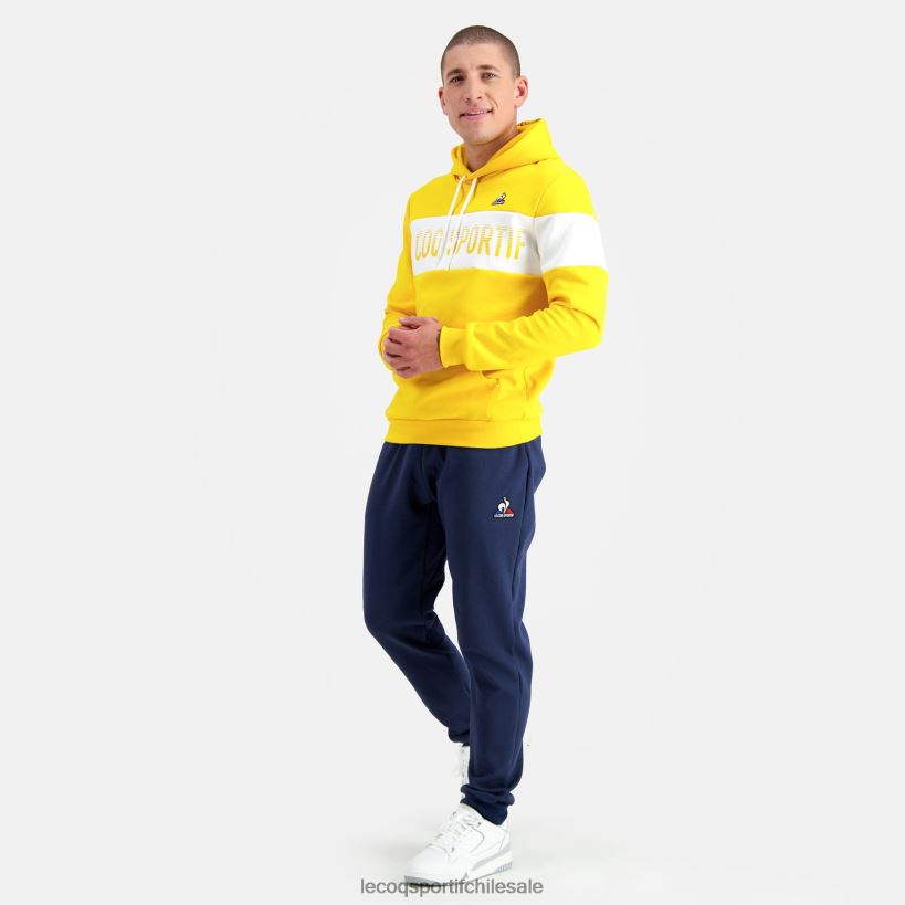 hombres sudadera con capucha amarilla T24B2438 Le Coq Sportif ropa