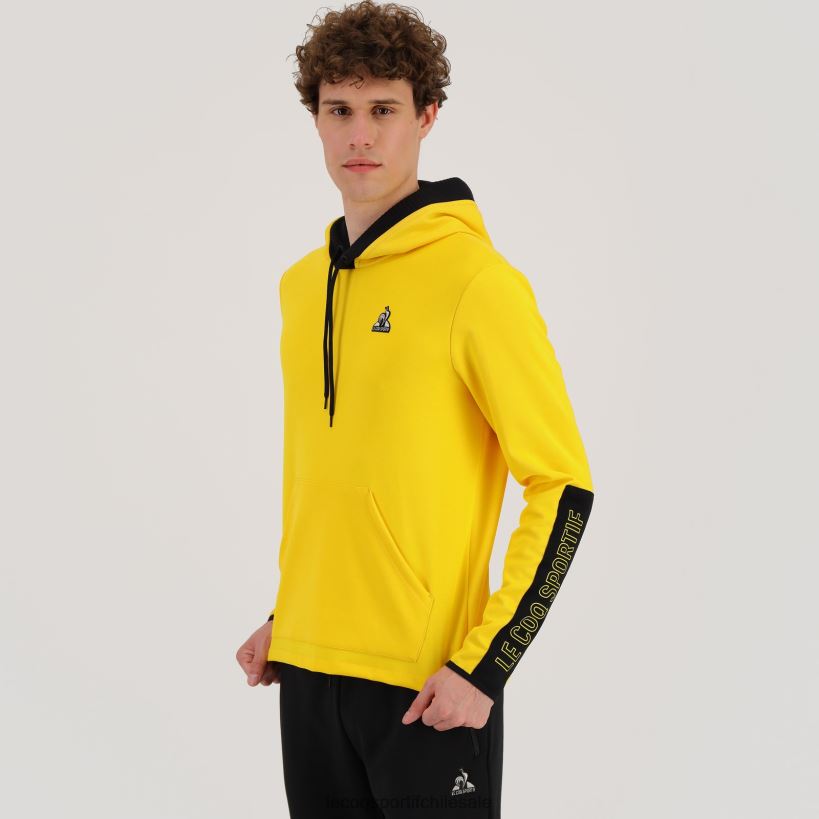 hombres sudadera con capucha amarilla T24B2451 Le Coq Sportif ropa