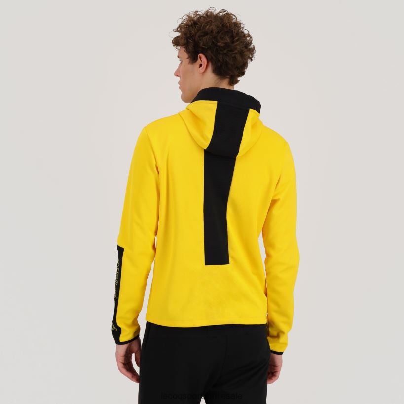 hombres sudadera con capucha amarilla T24B2451 Le Coq Sportif ropa