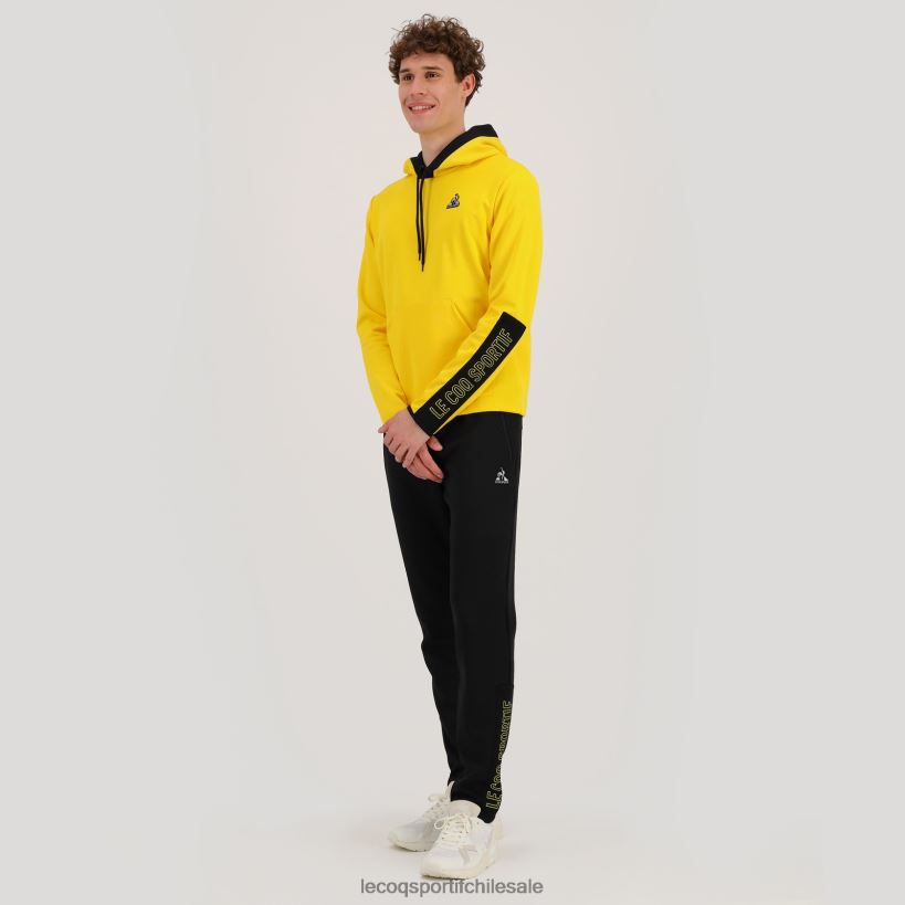 hombres sudadera con capucha amarilla T24B2451 Le Coq Sportif ropa
