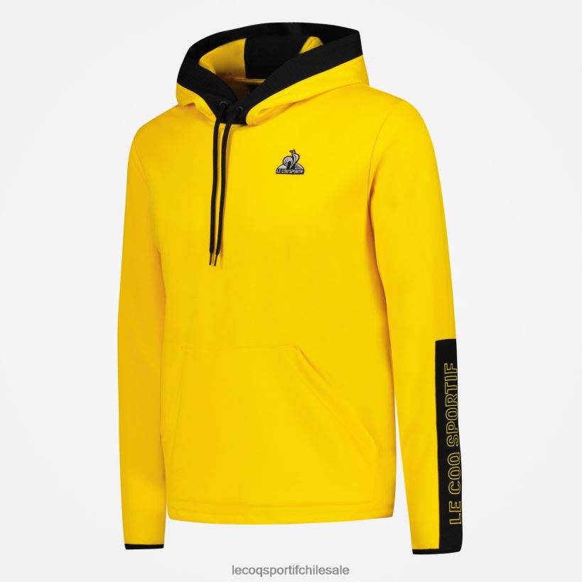 hombres sudadera con capucha amarilla T24B2451 Le Coq Sportif ropa
