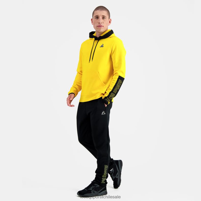 hombres sudadera con capucha amarilla T24B2451 Le Coq Sportif ropa