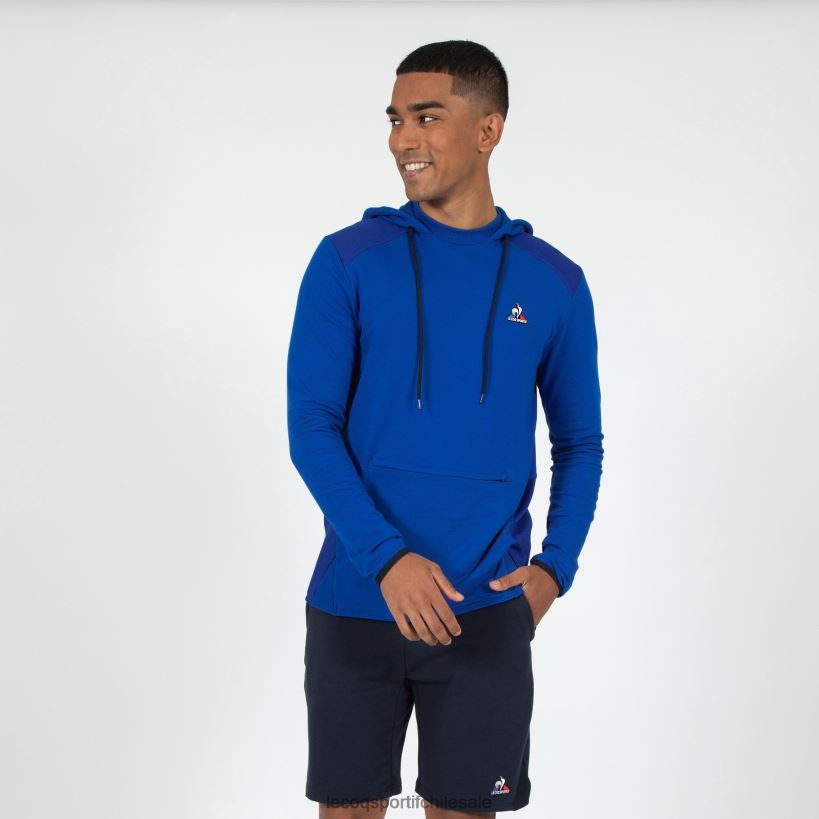 hombres sudadera con capucha azul T24B2491 Le Coq Sportif ropa