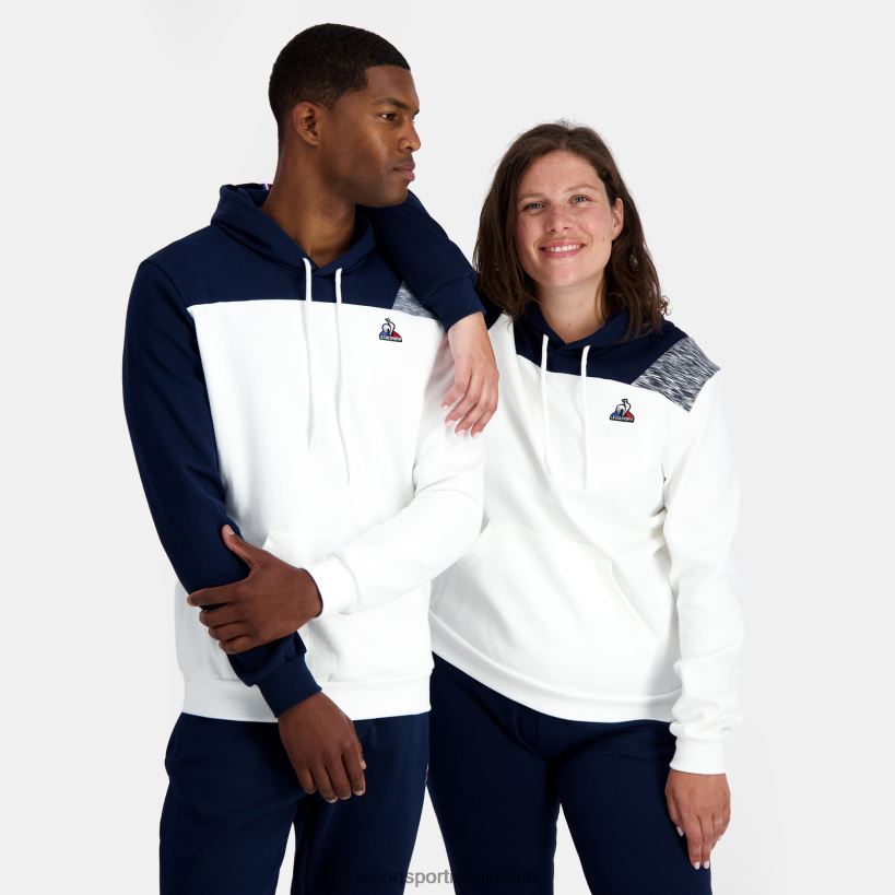 hombres sudadera con capucha blanca T24B220 Le Coq Sportif ropa