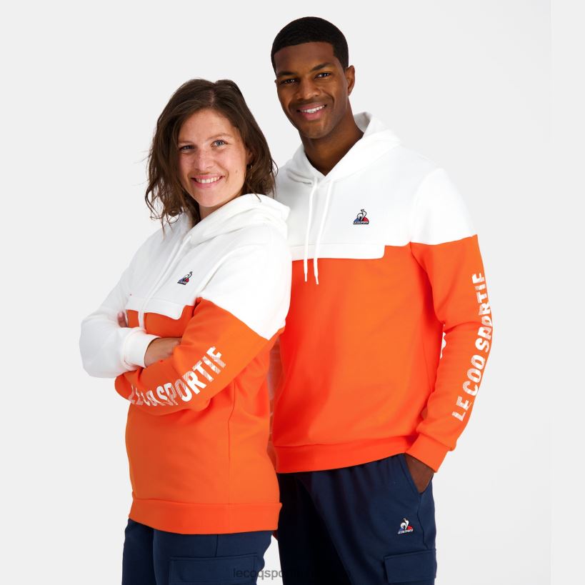 hombres sudadera con capucha naranja T24B218 Le Coq Sportif ropa