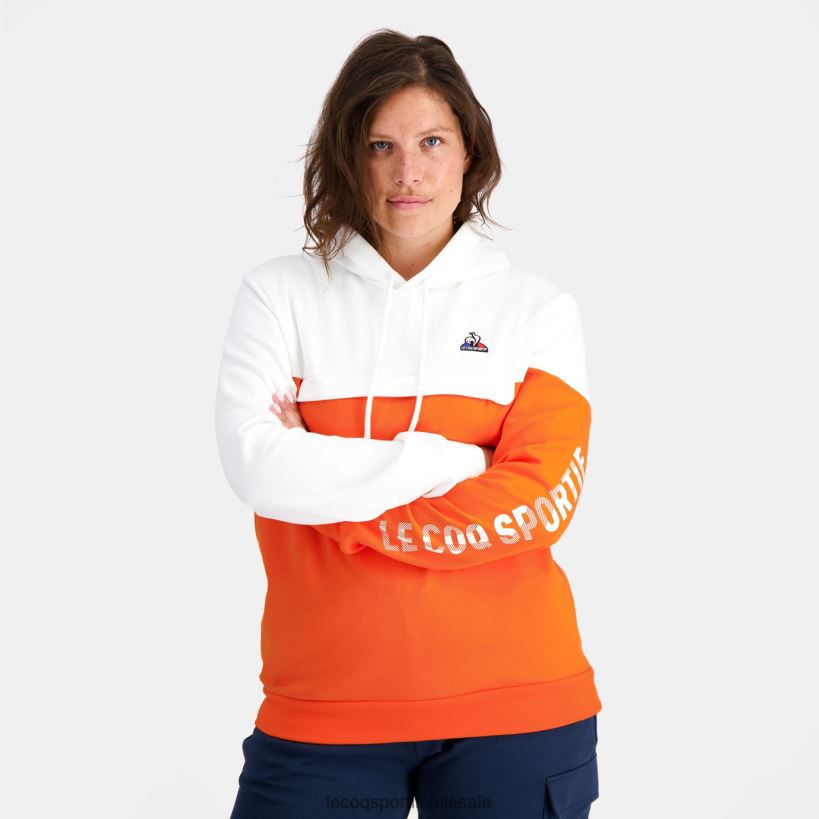 hombres sudadera con capucha naranja T24B218 Le Coq Sportif ropa