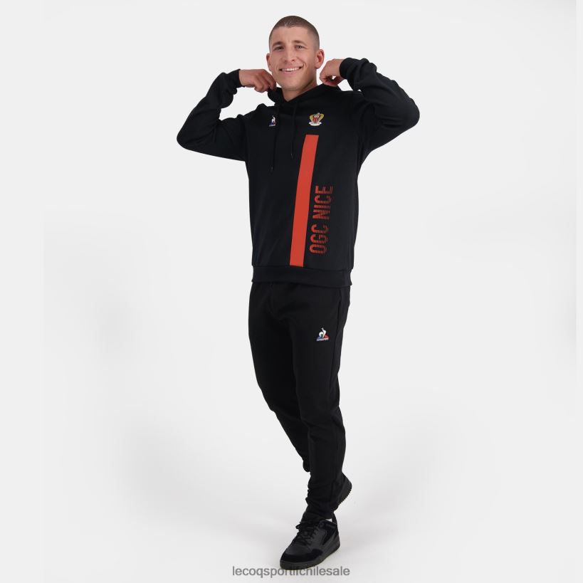 hombres sudadera con capucha negra T24B215 Le Coq Sportif ropa
