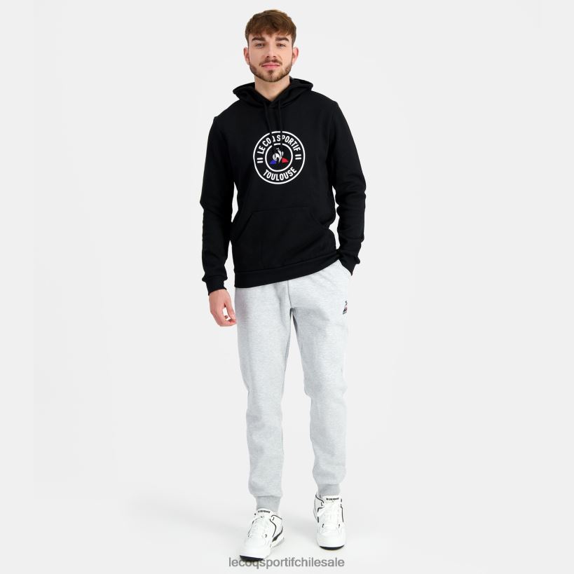 hombres sudadera con capucha negra T24B240 Le Coq Sportif ropa