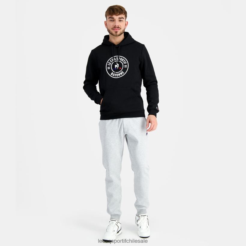 hombres sudadera con capucha negra T24B241 Le Coq Sportif ropa