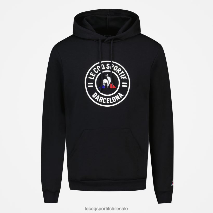 hombres sudadera con capucha negra T24B242 Le Coq Sportif ropa