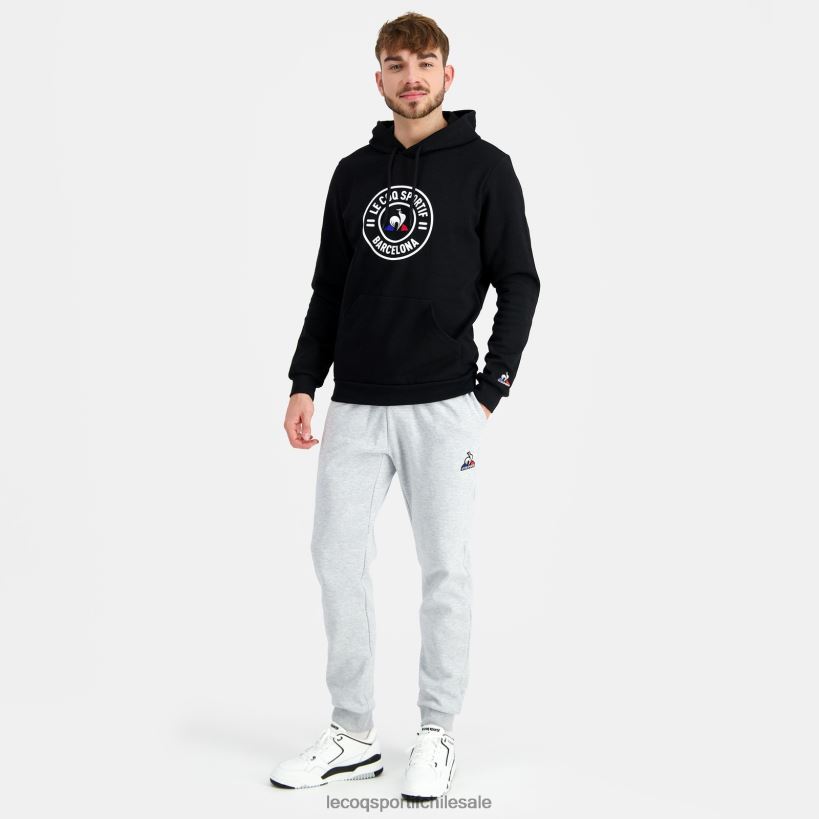 hombres sudadera con capucha negra T24B242 Le Coq Sportif ropa