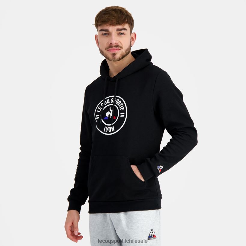hombres sudadera con capucha negra T24B243 Le Coq Sportif ropa