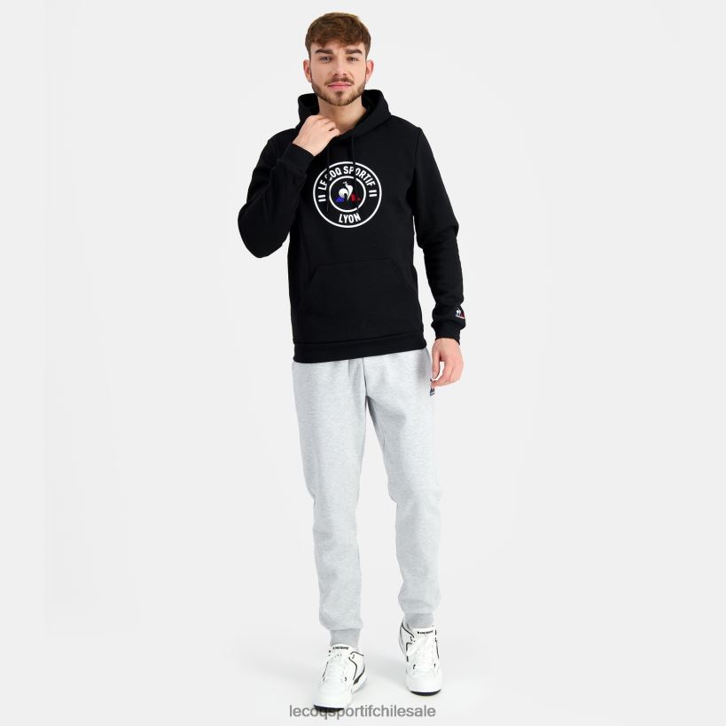 hombres sudadera con capucha negra T24B243 Le Coq Sportif ropa