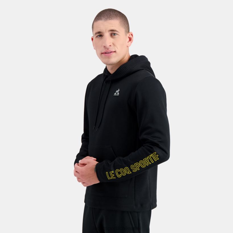 hombres sudadera con capucha negra T24B2440 Le Coq Sportif ropa
