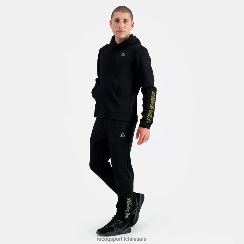 hombres sudadera con capucha negra T24B2440 Le Coq Sportif ropa