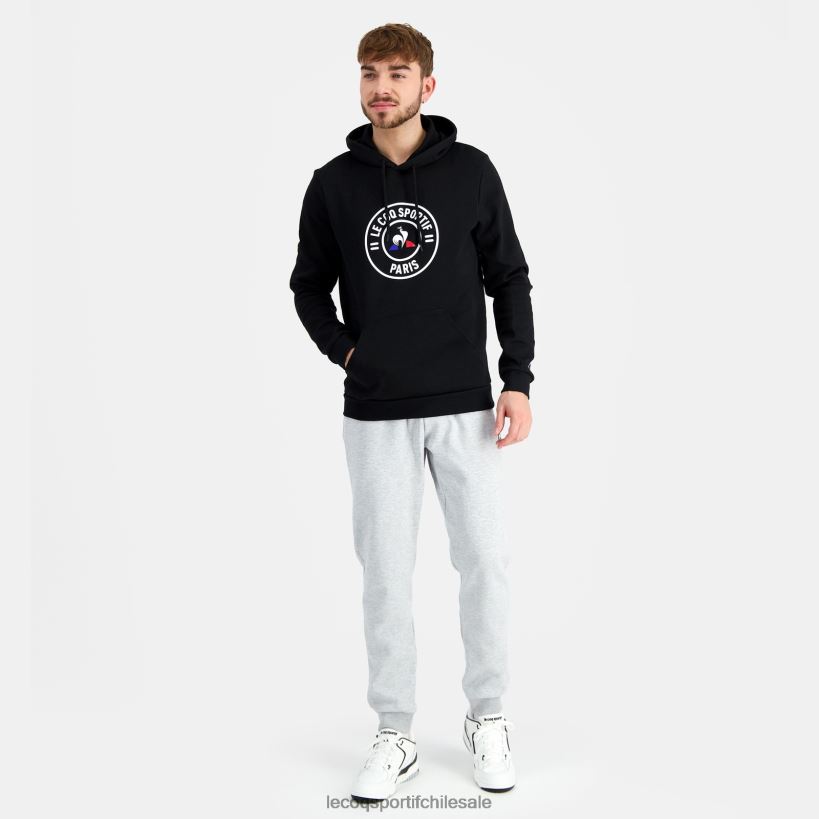 hombres sudadera con capucha negra T24B244 Le Coq Sportif ropa