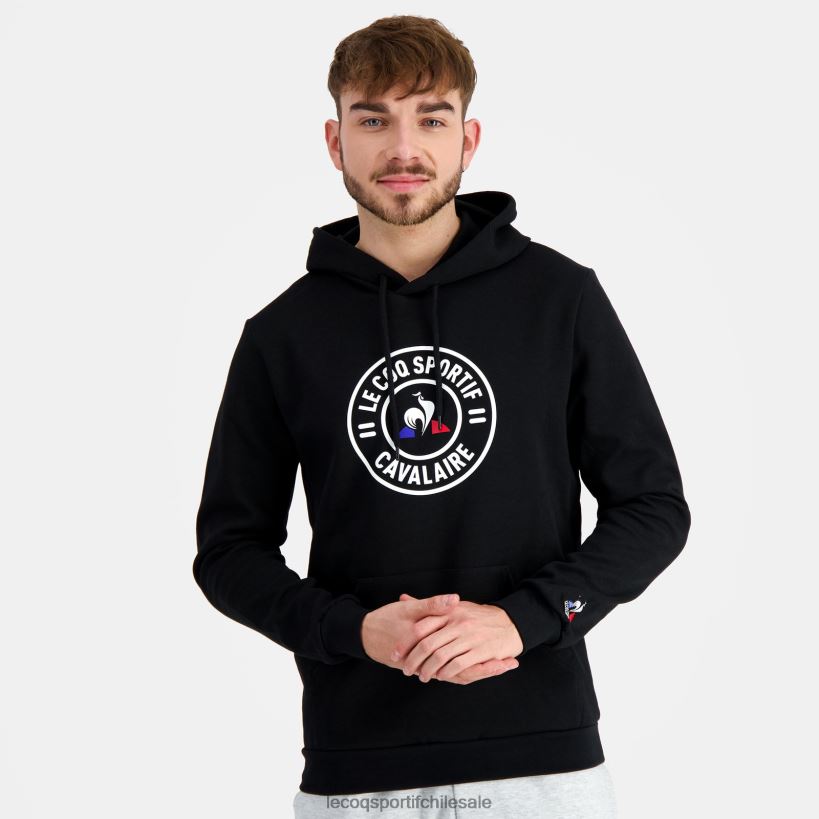 hombres sudadera con capucha negra T24B245 Le Coq Sportif ropa