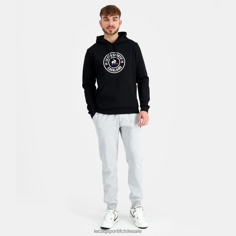 hombres sudadera con capucha negra T24B245 Le Coq Sportif ropa