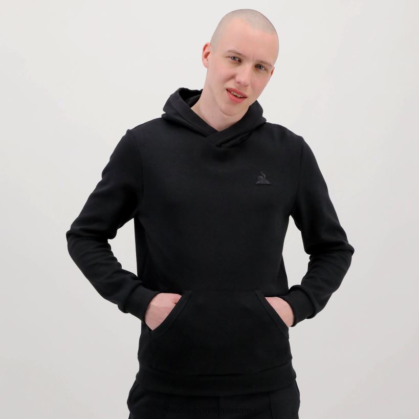hombres sudadera con capucha negra T24B2493 Le Coq Sportif ropa