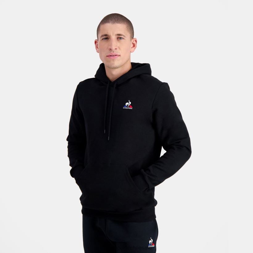 hombres sudadera con capucha negra T24B265 Le Coq Sportif ropa