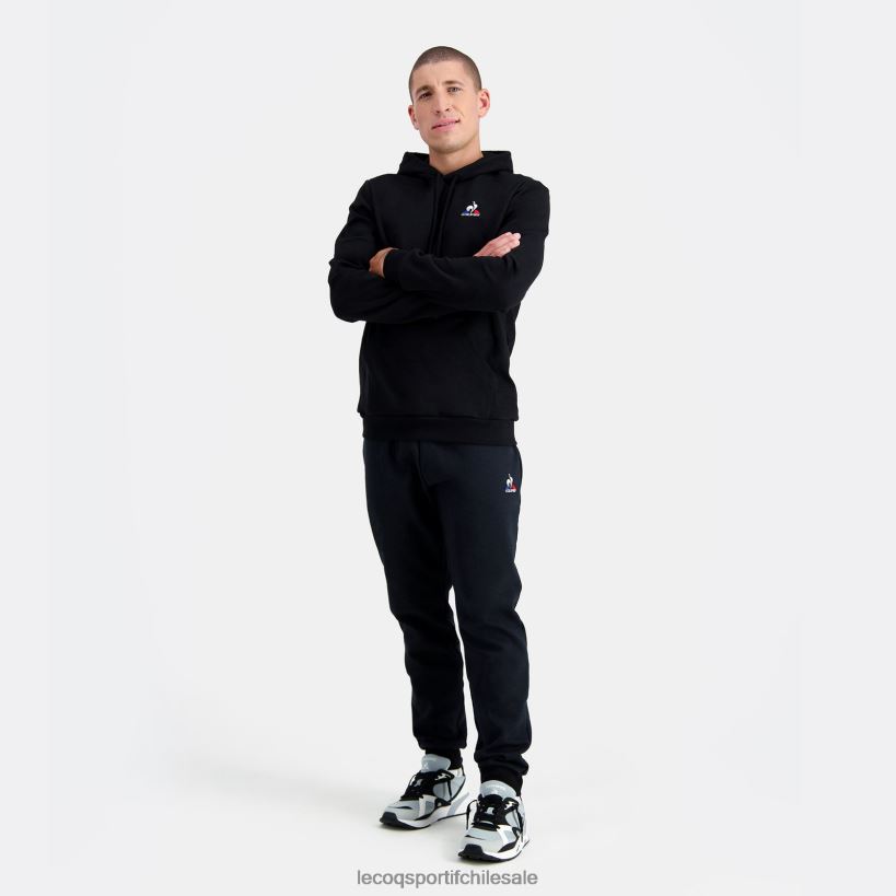 hombres sudadera con capucha negra T24B265 Le Coq Sportif ropa