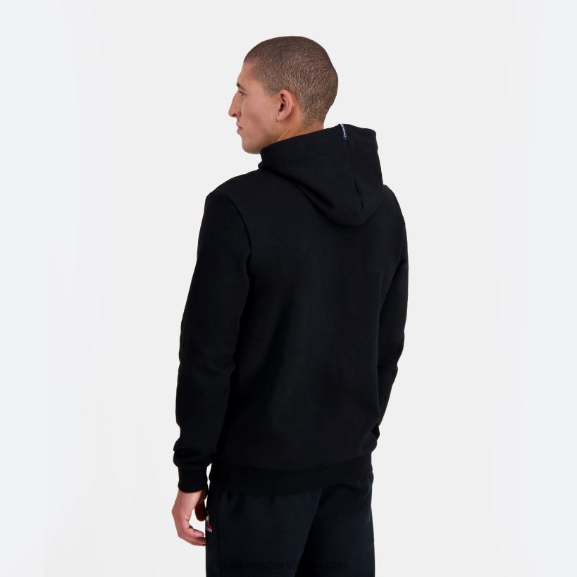 hombres sudadera con capucha negra T24B265 Le Coq Sportif ropa