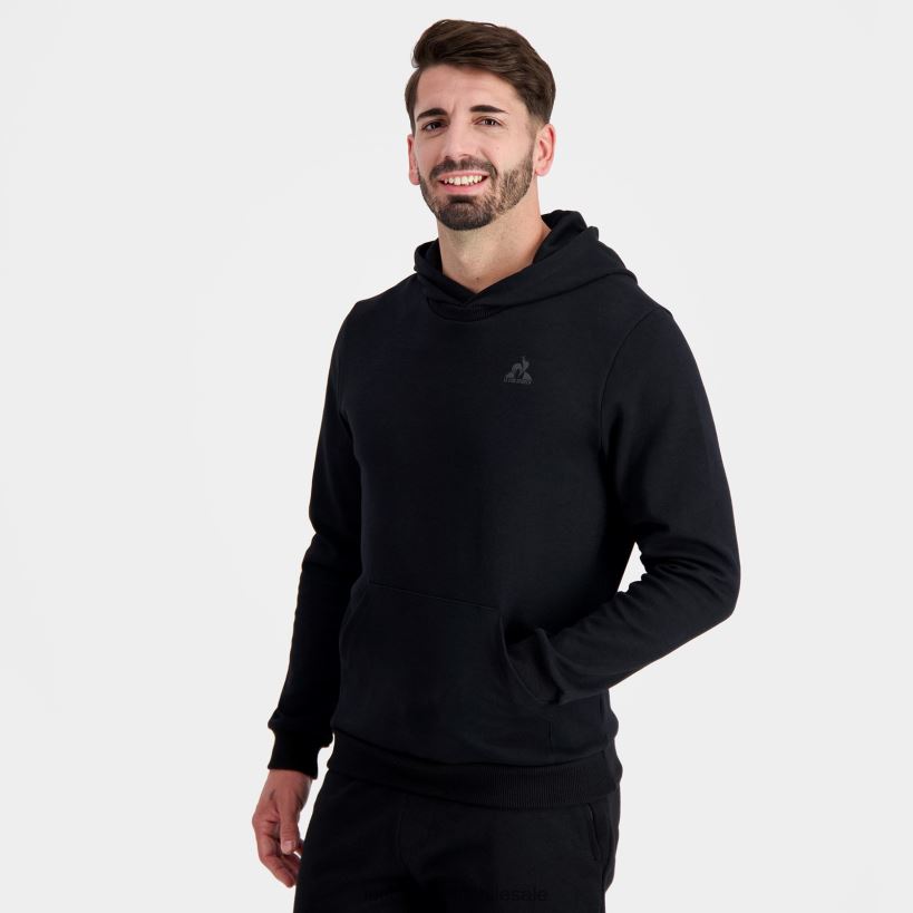 hombres sudadera con capucha negra T24B27 Le Coq Sportif ropa