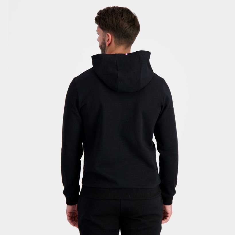 hombres sudadera con capucha negra T24B27 Le Coq Sportif ropa