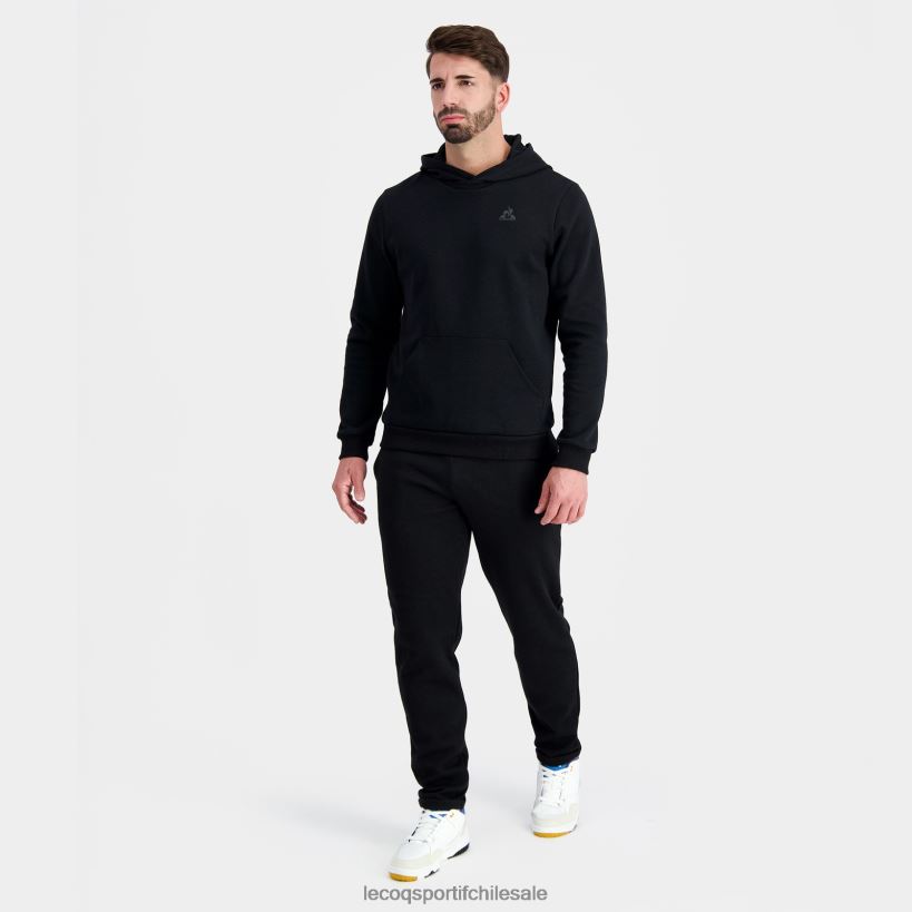 hombres sudadera con capucha negra T24B27 Le Coq Sportif ropa