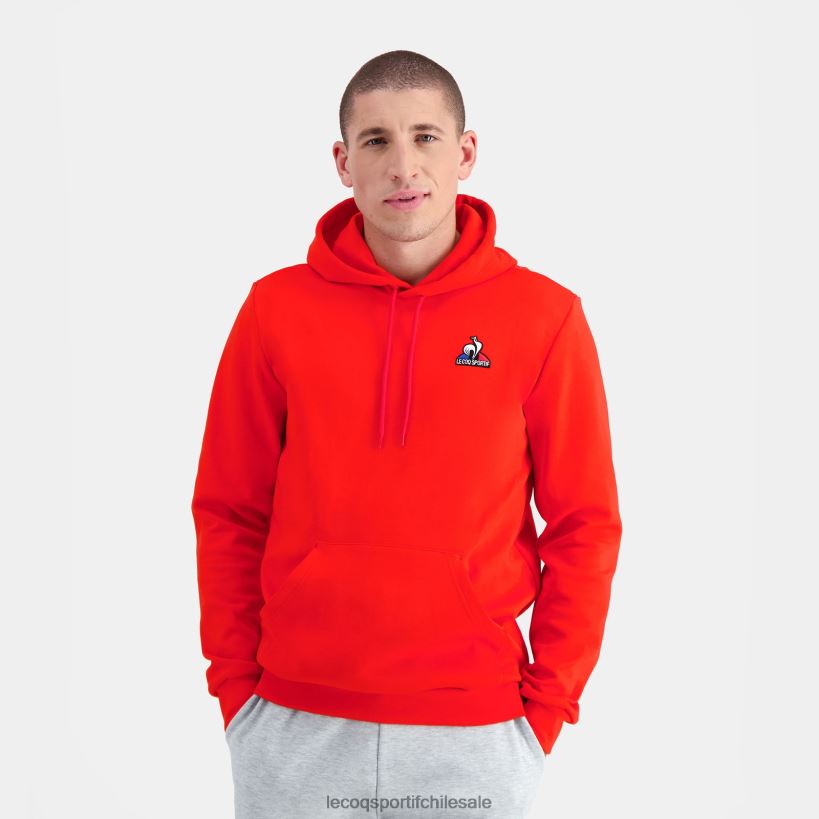 hombres sudadera con capucha roja T24B253 Le Coq Sportif ropa