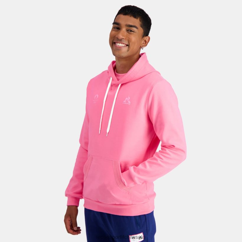 hombres sudadera con capucha rosa T24B230 Le Coq Sportif ropa