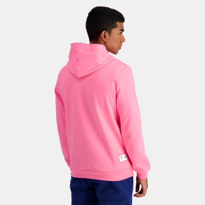 hombres sudadera con capucha rosa T24B230 Le Coq Sportif ropa