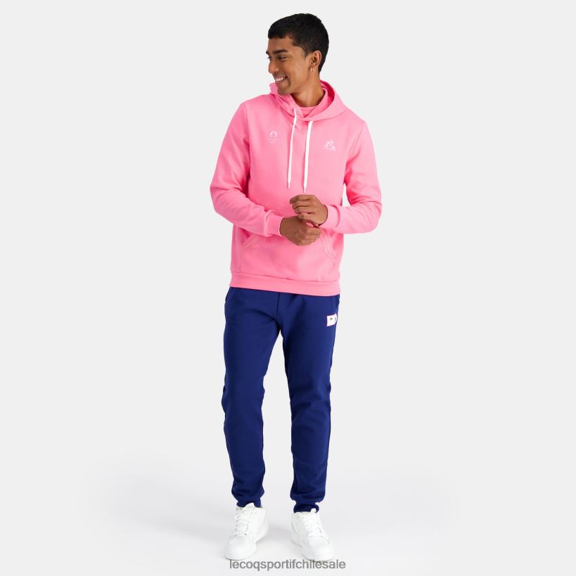 hombres sudadera con capucha rosa T24B230 Le Coq Sportif ropa