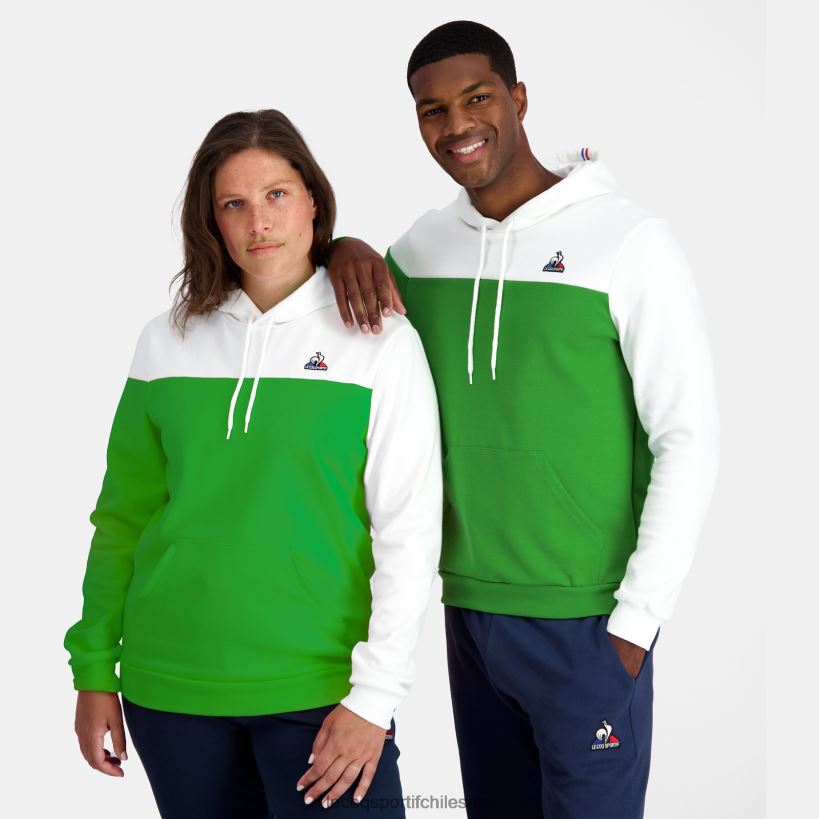 hombres sudadera con capucha verde T24B217 Le Coq Sportif ropa