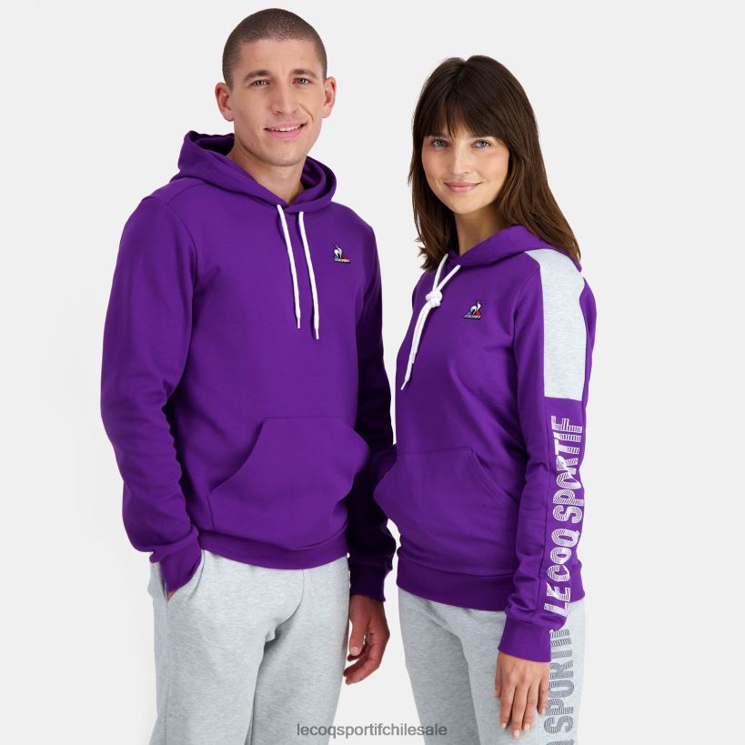 hombres sudadera con capucha violeta T24B2442 Le Coq Sportif ropa