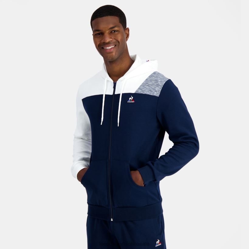 hombres sudadera con capucha y cremallera azul T24B222 Le Coq Sportif ropa