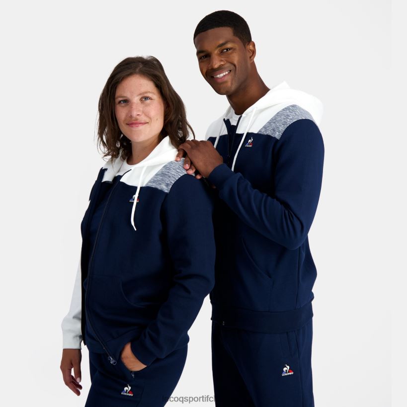 hombres sudadera con capucha y cremallera azul T24B222 Le Coq Sportif ropa