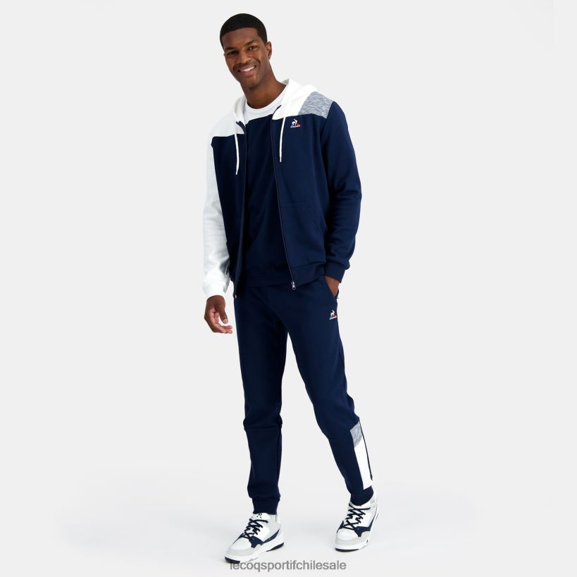 hombres sudadera con capucha y cremallera azul T24B222 Le Coq Sportif ropa