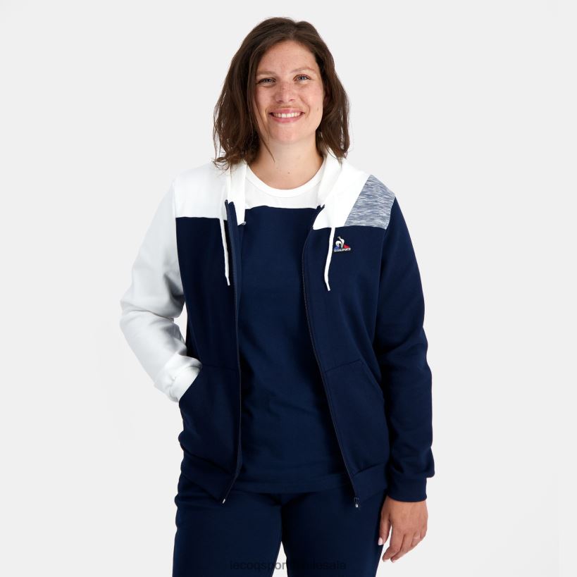 hombres sudadera con capucha y cremallera azul T24B222 Le Coq Sportif ropa
