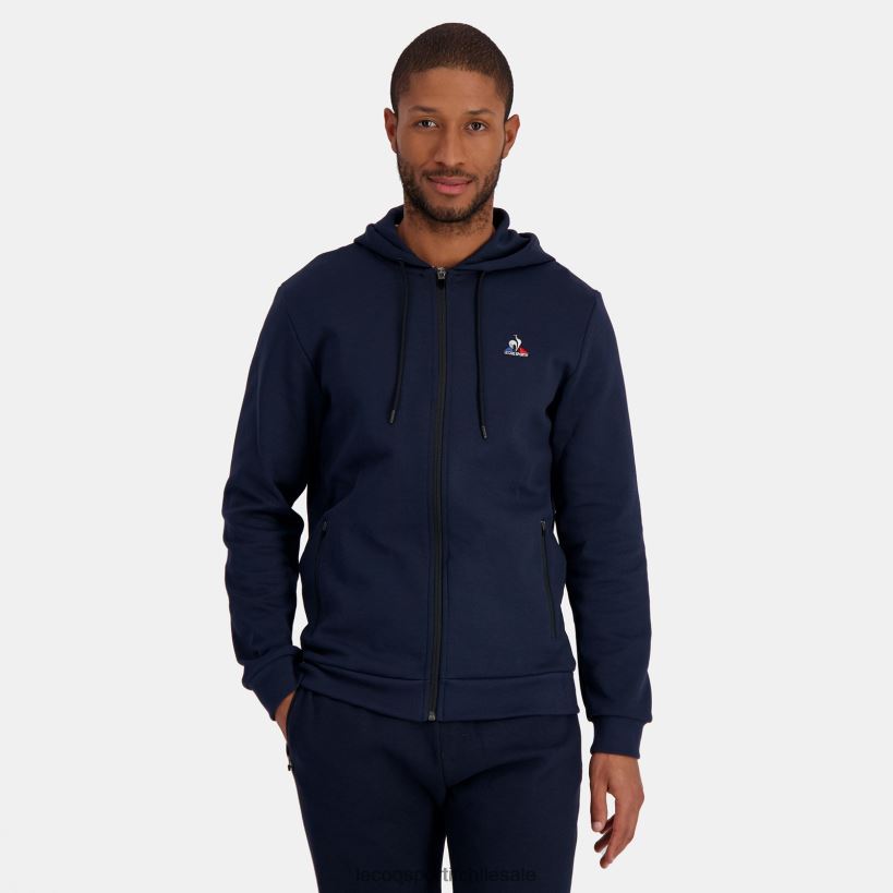 hombres sudadera con capucha y cremallera azul T24B247 Le Coq Sportif ropa