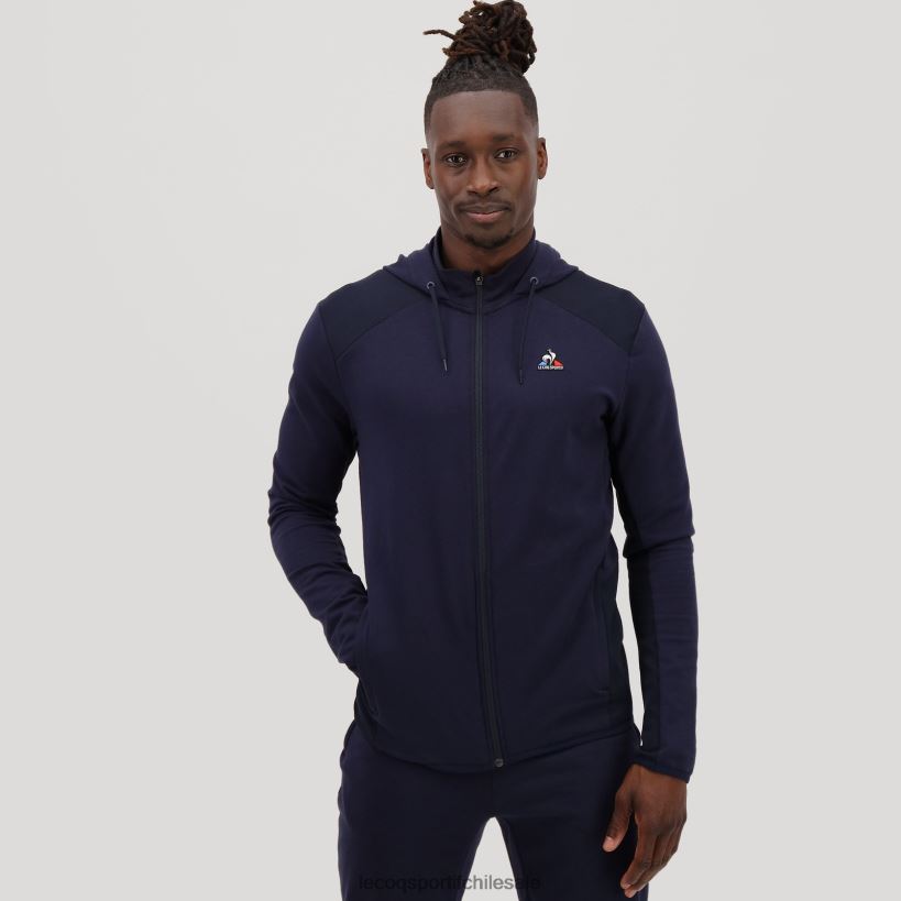 hombres sudadera con capucha y cremallera azul T24B2490 Le Coq Sportif ropa