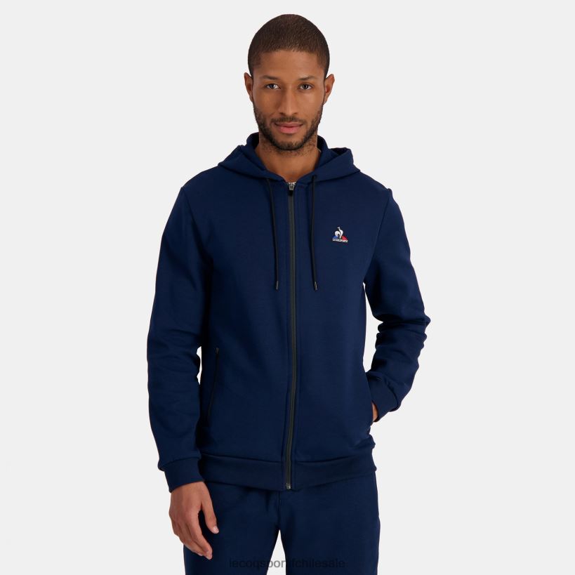 hombres sudadera con capucha y cremallera azul T24B249 Le Coq Sportif ropa