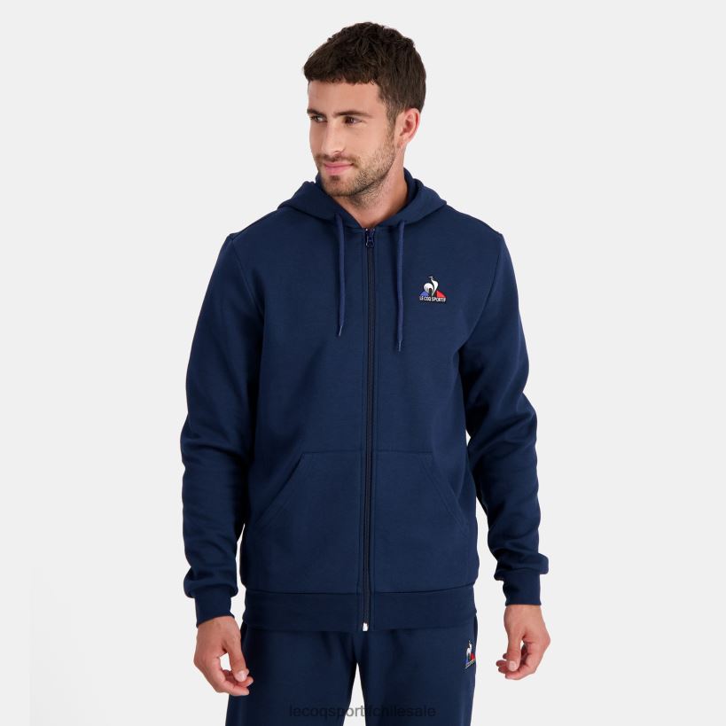 hombres sudadera con capucha y cremallera azul T24B255 Le Coq Sportif ropa